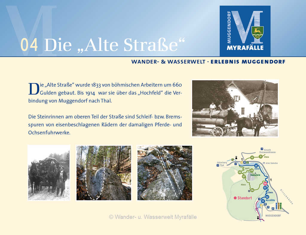 Informationstafel zur 4. Themenstation "Alte Straße"