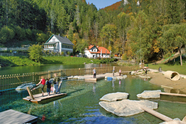 Abenteuer-Spielplatz beim unteren Stauweiher | © Foto: Heinz Roffeis Spielplatz